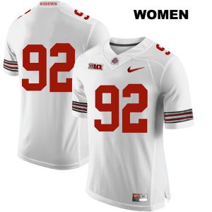 Women's NCAA Ohio State Buckeyes Haskell Garrett #92 College Stitched No Name Authentic Nike White Football Jersey AW20G65WY